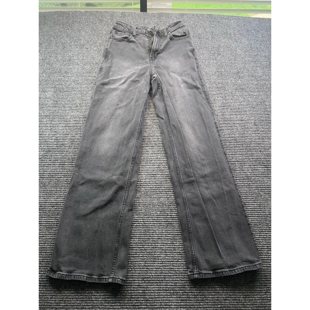 Hollister Ultra High Rise Baggy Jeans Black Wash Wide Leg  Grunge‎ 24 X 29 SZ 00